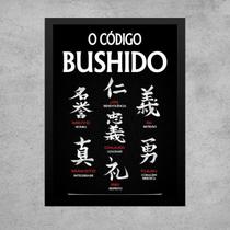 Quadro Código Bushido - 7 Virtudes Samurai 33X24Cm - Vidro