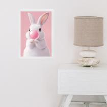 Quadro Coelhinho Bubble Gum - Rosa 45x34cm
