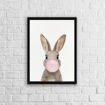 Quadro Coelho Chicletes 24x18cm - com vidro
