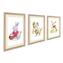 Quadro Coelho Feliz Páscoa Decoração Coelhinha Decoração de Páscoa 30cm