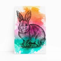 Quadro Coelho Pets Arte Animais Aquarela Canvas 20x30cm Quadro Coelho Pets Arte Animais Aquarela Canvas 20x30cm