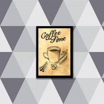 Quadro Coffee Time 45X34Cm - Com Vidro Moldura Preta