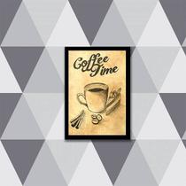 Quadro Coffee Time 45x34cm - com vidro Quadro Coffee Time 45x34cm - com vidro