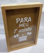 Quadro Cofre 27x17cm Em Mdf Para Meu 1 Aninho Com acrílico Quadro Cofre 27x17cm Em Mdf Para Meu 1 Aninho Com acrílico