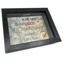 Quadro Cofre Decorativo Porta Dinheiro Moedas Vidro 2 Tipos