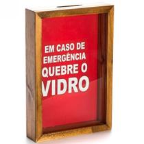 Quadro Cofre Porta Dinheiro Emergência Quebre O Vidro