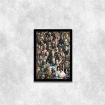 Quadro Colagem Personagens Star Wars 33x24cm - com vidro