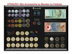 Quadro Coleção Moedas Comemorativas Plano Real Cédulas Notas - MoedaRara Numismática