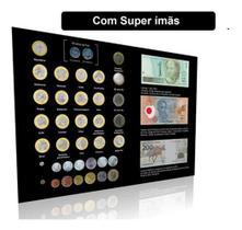 Quadro Coleção Plano Real Moedas Comemorativa Nota 200 Reais - Moedarara Numismática