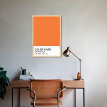 Quadro Color Card Celosia Orange 100x70 Caixa Marfim Moldura Caixa, Marfim