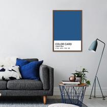 Quadro Color Card Classic Blue 60x43 Caixa Marrom Moldura Caixa, Marrom Cafe