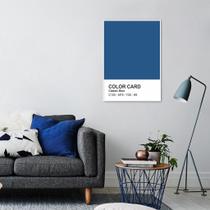 Quadro Color Card Classic Blue 86x60 Filete Branco Moldura Filete, Branca