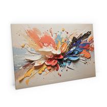 Quadro Colorido Flores 90X60 Abstrato Moderno Sala Bimper Quadro Colorido Flores 90X60 Abstrato Moderno Sala Bimper