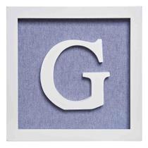 Quadro Com Acrílico Menino Letra G Bebê Infantil Menino