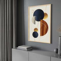 Quadro com Moldura 130x90 Abstrato Geomêtrico Marrom Decorativo Grande Sala Quarto Hall Quadro com Moldura 130x90 Abstrato Geomêtrico Marrom Decorativo Grande Sala Quarto Hall