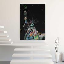 Quadro com Moldura 130x90 Estátua Liberdade NY Street Art Grafite Decorativo Grande Sala Quarto Hall Cor:Moldura Preta Quadro com Moldura 130x90 Estátua Liberdade NY Street Art Grafite Decorativo Grande Sala Quarto Hall Cor:Moldura Preta
