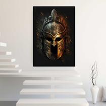 Quadro com Moldura 130x90 Guerreiro Sparta Quarto Masculino Decorativo Grande Sala Quarto Hall