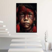 Quadro com Moldura 130x90 Indio Rosto Amazonas Decorativo Grande Sala Quarto Hall Quadro com Moldura 130x90 Indio Rosto Amazonas Decorativo Grande Sala Quarto Hall