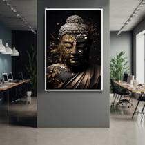 Quadro com Moldura 40x60 Buda Dourado Budda Buddha Vertical Decorativo Grande Sala Quarto Hall Quadro com Moldura 40x60 Buda Dourado Budda Buddha Vertical Decorativo Grande Sala Quarto Hall