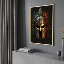 Quadro com Moldura 40x60 Guerreiro Sparta Quarto Masculino Decorativo Grande Sala Quarto Hall