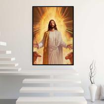 Quadro com Moldura 40x60 Jesus Salvador Religioso Decorativo Grande Sala Quarto Hall Quadro com Moldura 40x60 Jesus Salvador Religioso Decorativo Grande Sala Quarto Hall