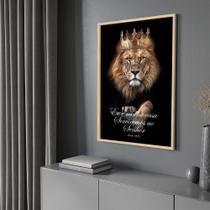 Quadro com Moldura 40x60 Leão de Judá Versículo Decorativo Grande Sala Quarto Hall