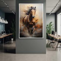 Quadro com Moldura 90x60 Cavalos Correndo Pintura Arte Decorativo Grande Sala Quarto Hall Quadro com Moldura 90x60 Cavalos Correndo Pintura Arte Decorativo Grande Sala Quarto Hall