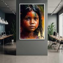 Quadro com Moldura 90x60 India Pintura Arte Linda Decorativo Grande Sala Quarto Hall