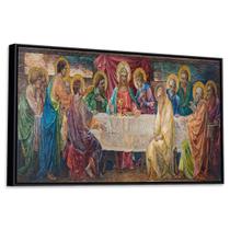 Quadro Com Moldura A última Ceia Jesus Canvas 63x93cm ref05