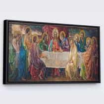 Quadro Com Moldura A última Ceia Jesus Canvas 63x93cm ref05