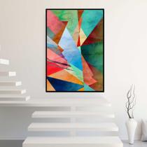 Quadro com Moldura Abstrato Formas Geomêtricas Decorativo Grande Sala Quarto Hall Escritório Cozinha Vertical