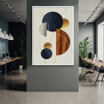 Quadro com Moldura Abstrato Geomêtrico Marrom Decorativo Grande Sala Quarto Hall Quadro com Moldura Abstrato Geomêtrico Marrom Decorativo Grande Sala Quarto Hall