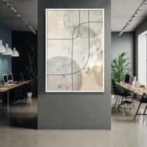 Quadro com Moldura Abstrato linhas Bege Cinza Marrom Decorativo Grande Sala Quarto Hall Cor:Moldura BrancaTamanho:130x9 Quadro com Moldura Abstrato linhas Bege Cinza Marrom Decorativo Grande Sala Quarto Hall Cor:Moldura BrancaTamanho:130x9