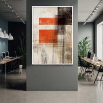 Quadro com Moldura Abstrato Moderno Vermelho e Preto Decorativo Grande Sala Quarto Hall