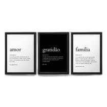 Quadro Com Moldura Amor, Gratidão Familia