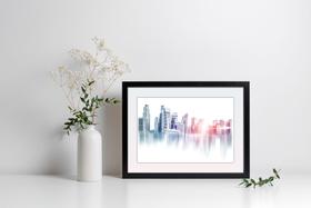 Quadro Com Moldura Arranha Céu Degradê Quadro Com Moldura Arranha Céu Degradê