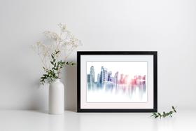 Quadro Com Moldura Arranha Céu Degradê Quadro Com Moldura Arranha Céu Degradê