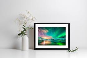 Quadro Com Moldura Aurora Boreal Sol Quadro Com Moldura Aurora Boreal Sol