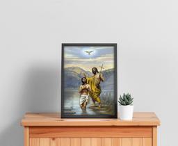 Quadro Com Moldura Batismo de Jesus