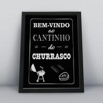 Quadro com moldura bem vindo ao cantinho do churrasco