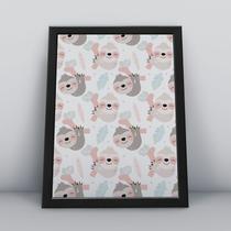 Quadro com moldura bicho preguiça Fundo-Infantil-027-M1