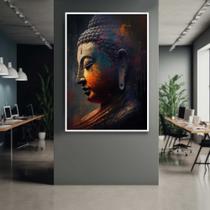 Quadro com Moldura Buda Colorido Decorativo Grande Sala Quarto Hall Escritório Cozinha Vertical Quadro com Moldura Buda Colorido Decorativo Grande Sala Quarto Hall Escritório Cozinha Vertical