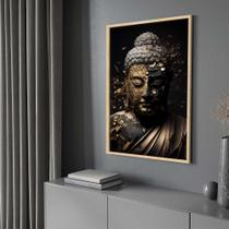 Quadro com Moldura Buda Dourado Budda Buddha Vertical Decorativo Grande Sala Quarto Hall Cor:Moldura MadeiraTamanho:60x Quadro com Moldura Buda Dourado Budda Buddha Vertical Decorativo Grande Sala Quarto Hall Cor:Moldura MadeiraTamanho:60x