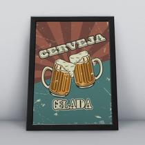 Quadro com moldura cerveja gelada