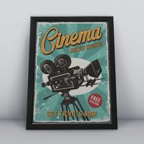 Quadro com moldura cinema vintage filme noite Quadro com moldura cinema vintage filme noite
