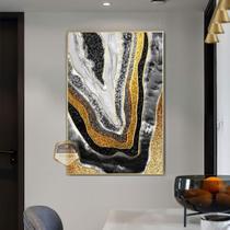 Quadro Com Moldura Decorativo Grande Alta Resolução Para Sala Quarto Escritório Abstrata Pedra Rara Marmorizada