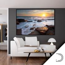 Quadro Com Moldura Decorativo Grande Alta Resolução Para Sala Quarto Escritório Beira Mar Com Pedras Quadro Com Moldura Decorativo Grande Alta Resolução Para Sala Quarto Escritório Beira Mar Com Pedras