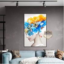 Quadro Com Moldura Decorativo Grande Alta Resolução Para Sala Quarto Escritório Borboletas Colorida