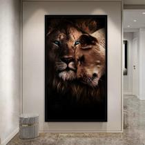 Quadro Com Moldura Decorativo Grande Alta Resolução Para Sala Quarto Escritório Casal De Leões Quadro Com Moldura Decorativo Grande Alta Resolução Para Sala Quarto Escritório Casal De Leões