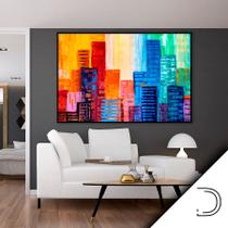 Quadro Com Moldura Decorativo Grande Alta Resolução Para Sala Quarto Escritório Cidade Colorida